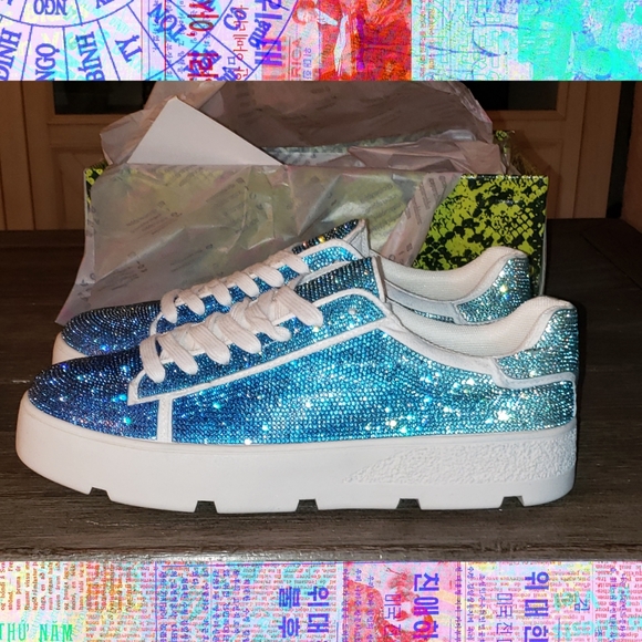 💙Blue Ombre Rhinestone Sneaks💙 - Picture 8 of 9